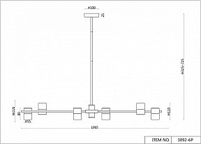 Люстра на штанге F-promo Chart черный арт. 3092-6P