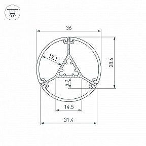 Профиль Arlight ROUND черный арт. 050250