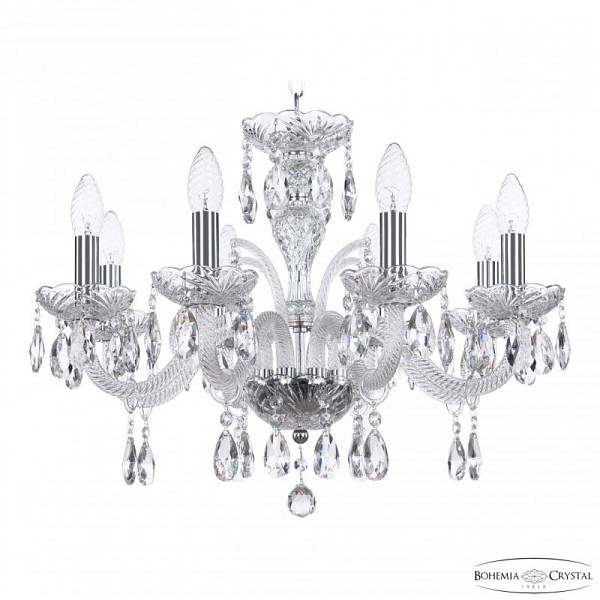 Подвесная люстра Bohemia Ivele Crystal 118 никель арт. 118/8/195 Ni
