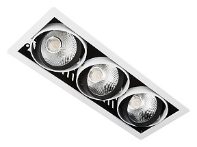 Встраиваемый светильник Ambrella Light Classic T81 белый арт. T813 BK/CH 3*12W 4200K