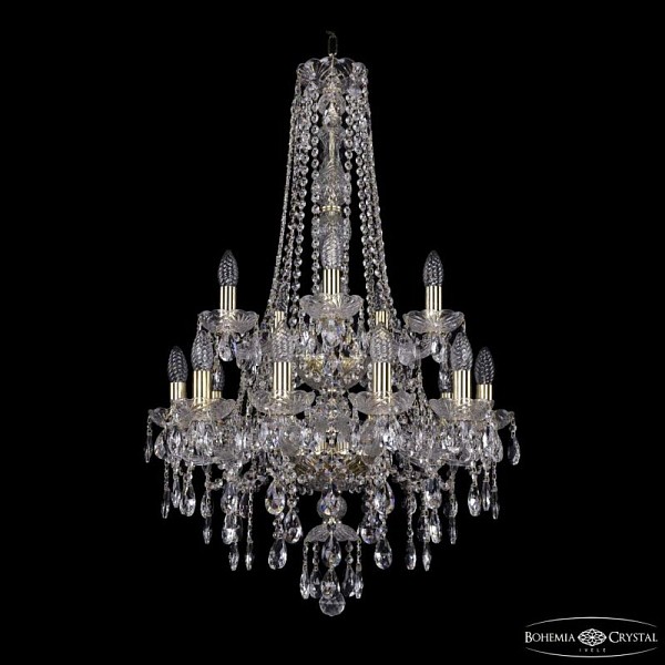 Подвесная люстра Bohemia Ivele Crystal 1415 золото арт. 1415/10+5/200/h-92/2d G