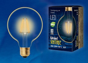 Лампа светодиодная Uniel Golden  арт. LED-G95-6W/GOLDEN/E27 GLV21GO