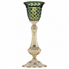Настольная лампа декоративная Bohemia Ivele Crystal 7100 золото арт. 71100L/15 GW P2 Clear-Green/H-1J