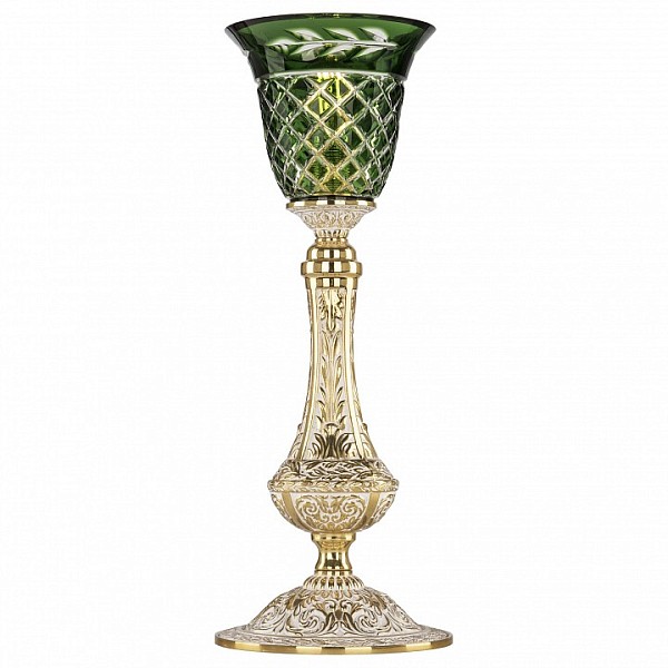 Настольная лампа декоративная Bohemia Ivele Crystal 7100 золото арт. 71100L/15 GW P2 Clear-Green/H-1J