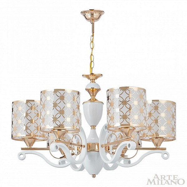 Подвесная люстра Arte Milano Florentia-3097 белый арт. 303097/6 Wh/Gd