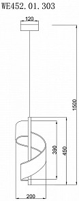 Подвесной светильник Wertmark Hilda золото арт. WE452.01.303
