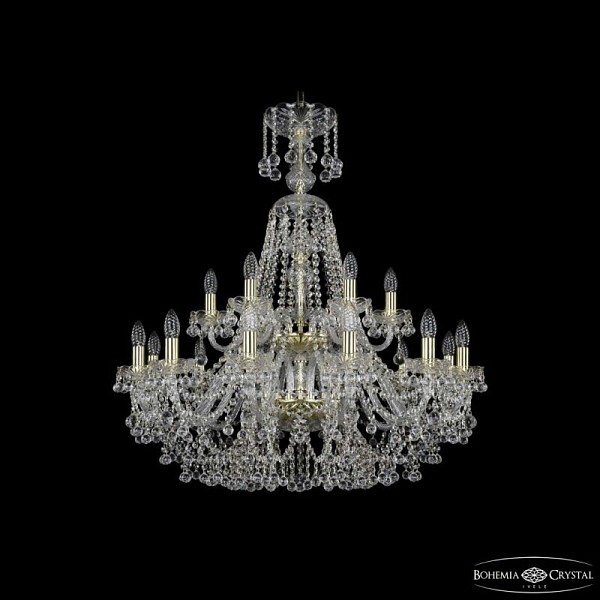 Подвесная люстра Bohemia Ivele Crystal 1409 золото арт. 1409/12+6/300/XL-94/2d G