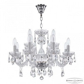 Подвесная люстра Bohemia Ivele Crystal 117 никель арт. 117/8+4/195 Ni