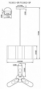 Люстра на штанге Moderli Metalicana серый арт. V11811-3P