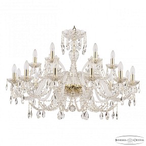 Подвесная люстра Bohemia Ivele Crystal 105 золото арт. 105/12+6/360 G