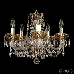 Подвесная люстра Bohemia Ivele Crystal 5402 золото арт. 5402/5/141 G Amber/M-1F