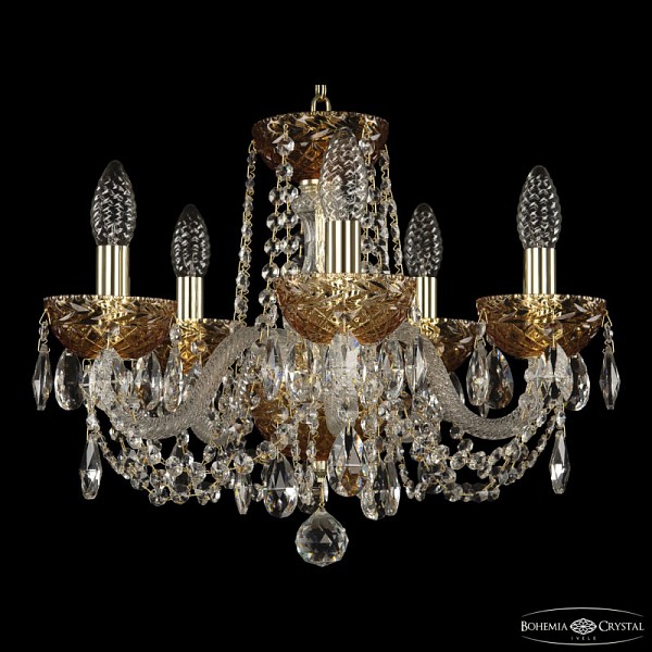 Подвесная люстра Bohemia Ivele Crystal 5402 золото арт. 5402/5/141 G Amber/M-1F
