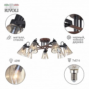 Потолочная люстра Rivoli Clarissa черный арт. Б0055508