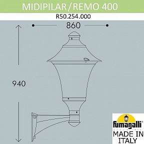 Светильник на штанге Fumagalli REMO черный арт. R50.254.000.AXH27