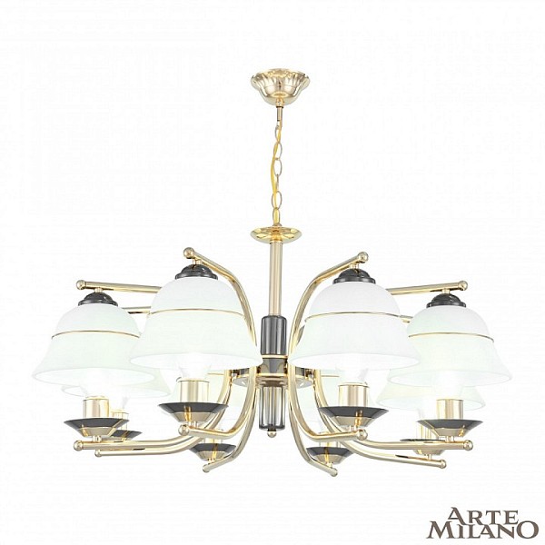 Подвесная люстра Arte Milano Florentia-1240 золото арт. 301240/8 Bk/Gd