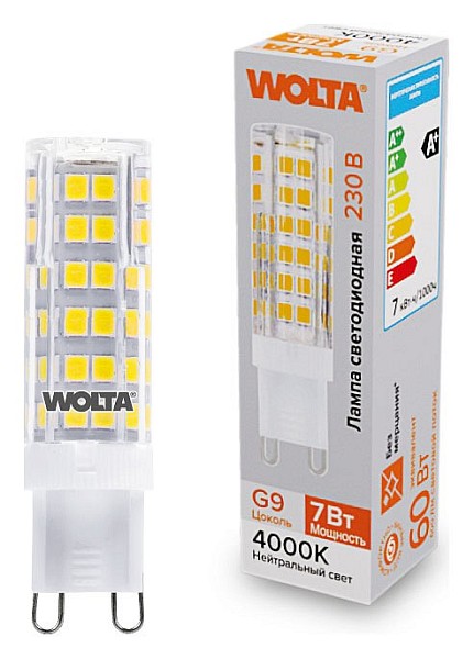 Лампа светодиодная Wolta   арт. WSTD-JCD-7W4KG9-C
