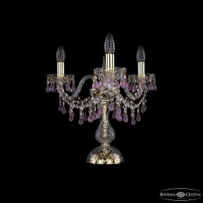 Настольная лампа декоративная Bohemia Ivele Crystal 1410 золото арт. 1410L/3/141-39 G V7010