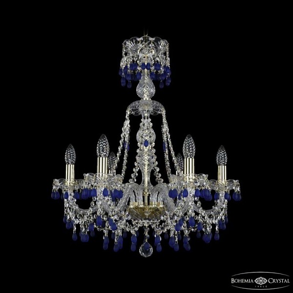 Подвесная люстра Bohemia Ivele Crystal 1410 золото арт. 1410/6/195/XL-66 G V3001