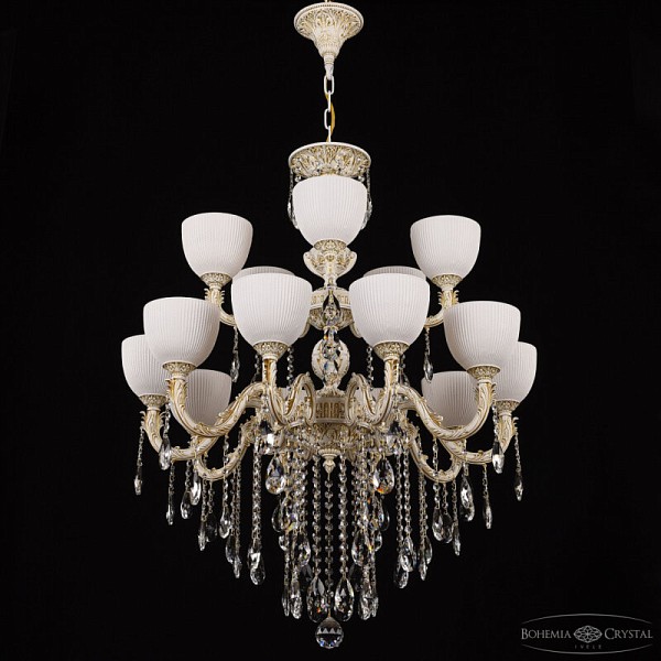 Подвесная люстра Bohemia Ivele Crystal AL7901 белый арт. AL79101/10+5/250/2D B WMG P1 U Line