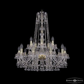 Подвесная люстра Bohemia Ivele Crystal 1409 золото арт. 1409/10+5/240/h-77 G