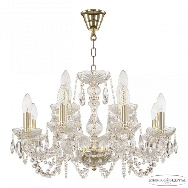 Подвесная люстра Bohemia Ivele Crystal 119 золото арт. 119/8+4/200 G