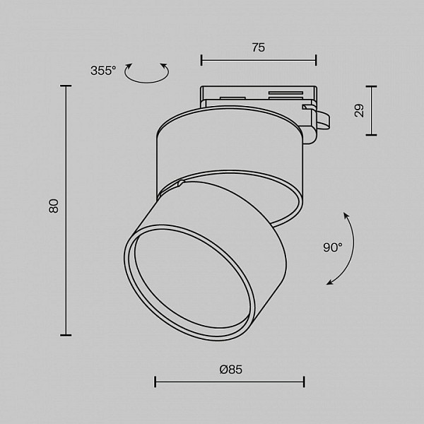 Накладной светильник Maytoni ONDA черный арт. TR007-1-12W3K-B-1
