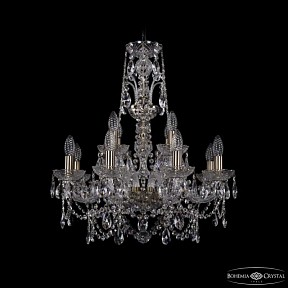 Подвесная люстра Bohemia Ivele Crystal 1411 золото арт. 1411/8+4/195/XL-65 Pa