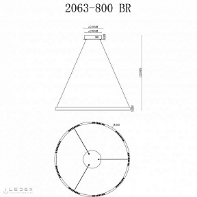 Подвесной светильник iLedex Vision латунь арт. 2063-D800 BR