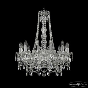 Подвесная люстра Bohemia Ivele Crystal 1411 никель арт. 1411/12/195/h-70 Ni