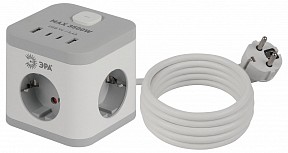 Сетевой фильтр Эра  белый арт. CUBE-3es-1,5m-4USB-W