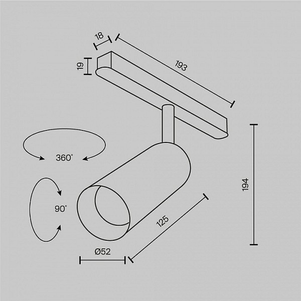 Светильник на штанге Maytoni Focus LED черный арт. TR032-2-12W4K-M-BW