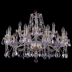 Подвесная люстра Bohemia Ivele Crystal 1413 золото арт. 1413/10+5/300/G/Leafs