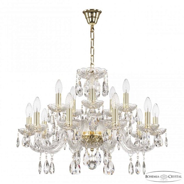 Подвесная люстра Bohemia Ivele Crystal 117 золото арт. 117/10+5/240 G