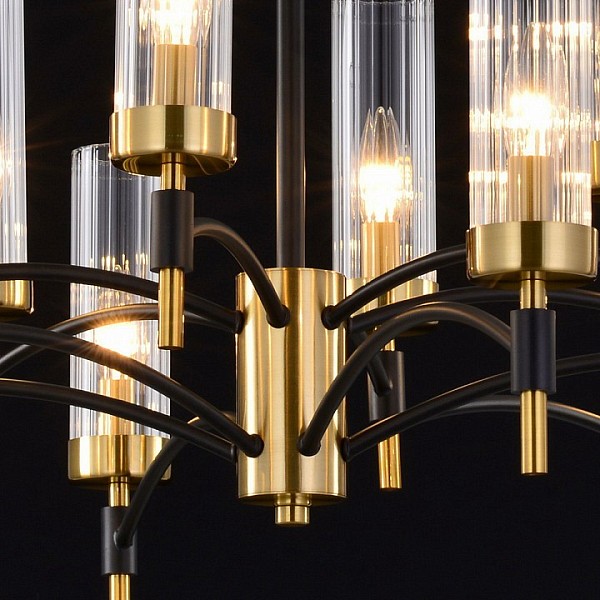 Люстра на штанге ILLUMICO BRASS TUBO бронза арт. IL5177-6+6PLS-29 BRASS TUBO