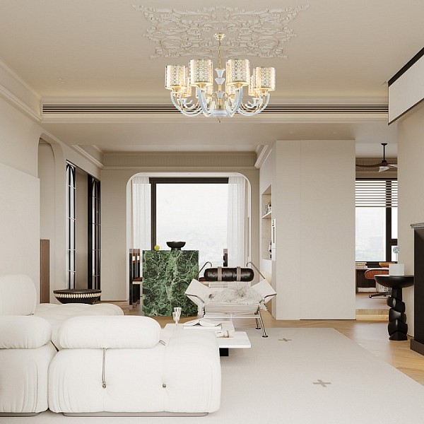 Подвесная люстра Arte Milano Florentia-8857 белый арт. 308857/8 Wh/Gd