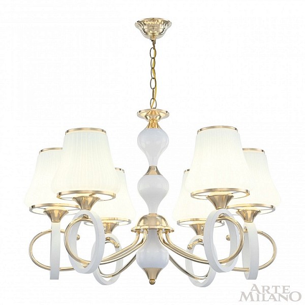 Подвесная люстра Arte Milano Florentia-2387 белый арт. 302387/6 Wh/Gd