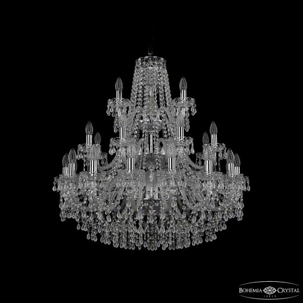 Подвесная люстра Bohemia Ivele Crystal 1410 никель арт. 1410/16+8+4/300/3d Ni V0300