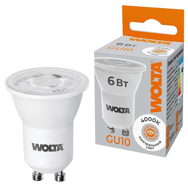 Лампа светодиодная Wolta   арт. WSTD-JCDR-MR11-6W4KGU10-L