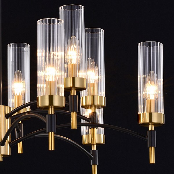 Люстра на штанге ILLUMICO BRASS TUBO бронза арт. IL5177-6+6PLS-29 BRASS TUBO