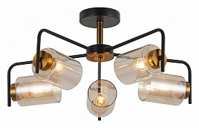 Люстра на штанге ILLUMICO  золото арт. IL8248-5COU-79 BK GD
