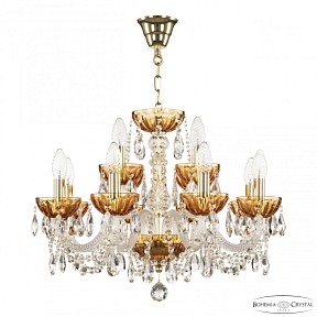 Подвесная люстра Bohemia Ivele Crystal 5402 золото арт. 5402/8+4/195 G Amber/M-1H