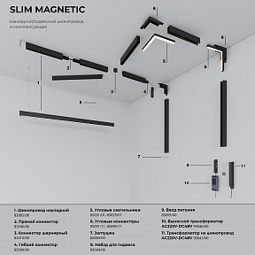 Встраиваемый светильник Elektrostandard Slim Magnetic черный арт. a067376