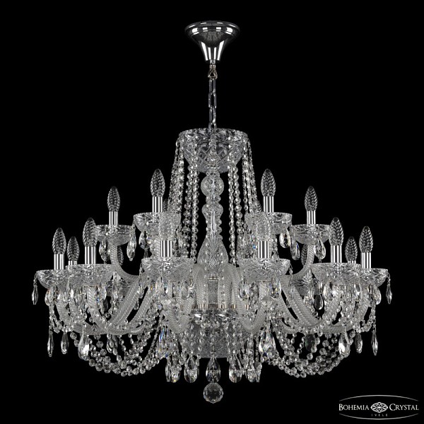 Подвесная люстра Bohemia Ivele Crystal 5402 никель арт. 5402/12+6/300 Ni Clear/M-1F
