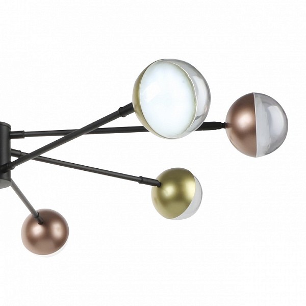 Люстра на штанге Escada DIVERSE черный арт. 10271/8LED Gold/Copper
