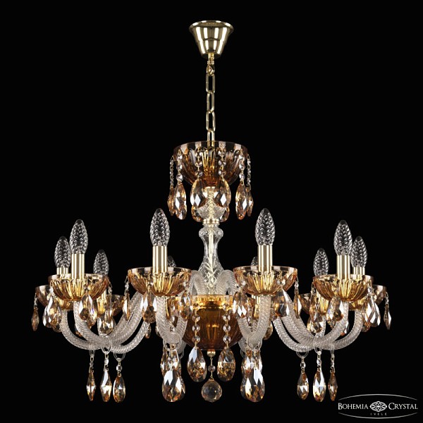 Подвесная люстра Bohemia Ivele Crystal 5417 золото арт. 5417/10/240 G Amber/M-1H K721