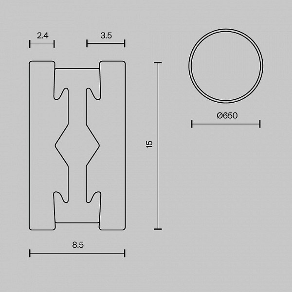 Трек Maytoni Busbar trunkings Flarity желтый арт. TRX154-R-D650-BS
