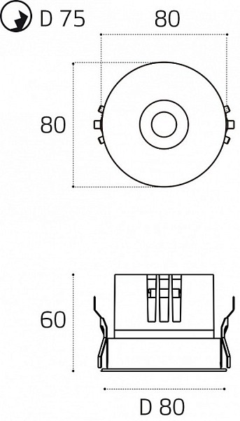 Встраиваемый светильник Italline IT014-0208 никель арт. IT014-0208 nickel