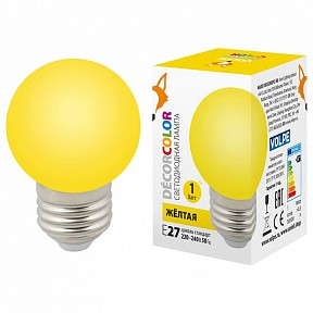 Лампа светодиодная Volpe Sky  арт. LED-G45-1W/YELLOW/E27/FR/С