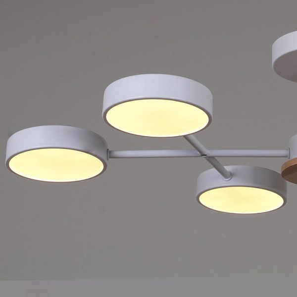 Люстра на штанге Reluce  белый арт. 03335-0.3-06 WH+WOOD