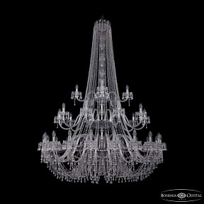 Подвесная люстра Bohemia Ivele Crystal 1410 никель арт. 1410/20+10+5/530/h-200/3d Ni V0300